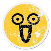 pleasantly amazed face circular sticker vector