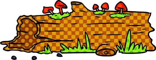 cartoon doodle of a tree log vector