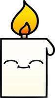 gradient shaded cartoon lit candle vector