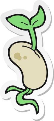 sticker of a cartoon sprouting seed