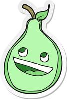 sticker of a cartoon pear vector