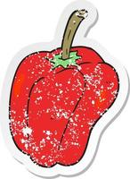 retro distressed sticker of a cartoon pepper vector