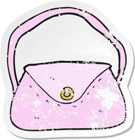 retro distressed sticker of a cartoon purse vector