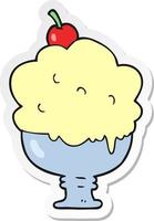 sticker of a cartoon ice cream vector