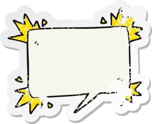 retro distressed sticker of a cartoon speech bubble symbol