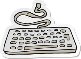 sticker of a cartoon computer keyboard vector