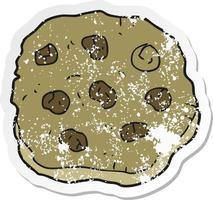 retro distressed sticker of a cartoon cookie vector