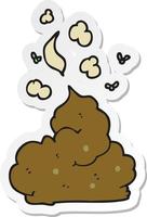 sticker of a cartoon gross poop vector