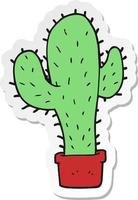 sticker of a cartoon cactus vector