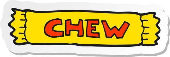 sticker of a cartoon chew vector