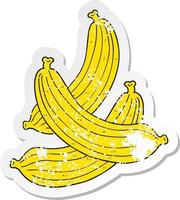 retro distressed sticker of a cartoon bananas vector