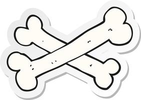 sticker of a cartoon bones vector