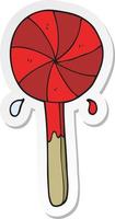 sticker of a cartoon lollipop vector