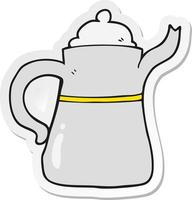 sticker of a cartoon coffee pot vector