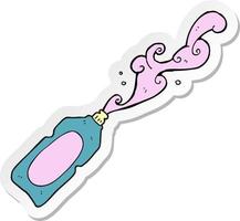 sticker of a cartoon cleaning product squirting vector