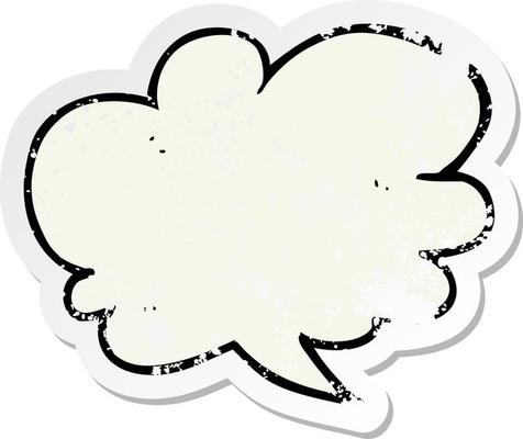 retro distressed sticker of a cartoon speech bubble