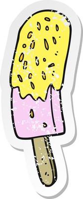 retro distressed sticker of a cartoon ice lolly