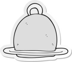 sticker of a cartoon dinner service vector