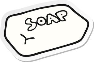 sticker of a cartoon soap vector