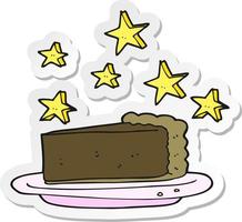 sticker of a cartoon chocolate cake vector