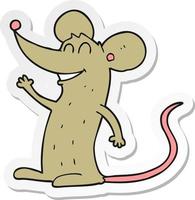 sticker of a cartoon mouse vector