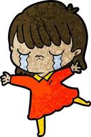 cartoon woman crying vector