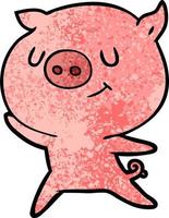 happy cartoon pig vector