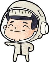 happy cartoon astronaut vector