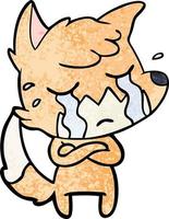 crying fox cartoon vector