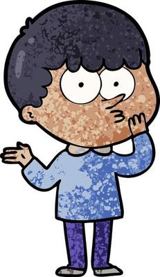 cartoon curious boy