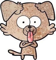 cartoon dog with tongue sticking out vector