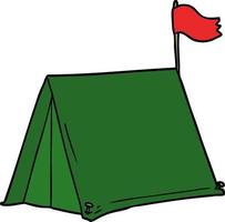 cartoon green tent vector