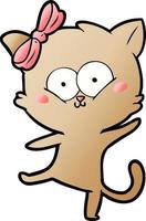 cartoon doodle character cat vector