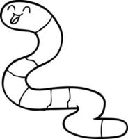 cartoon line drawing worm vector