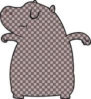 cartoon hippo character vector