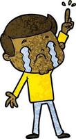 cartoon man crying vector