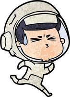 cartoon stressed astronaut vector