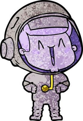 happy cartoon astronaut