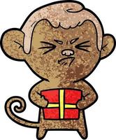 cartoon angry monkey vector