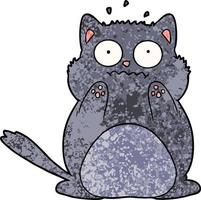 cartoon worried cat vector