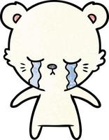 crying cartoon polarbear vector