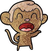 shouting cartoon monkey pointing vector