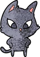 confused cartoon cat vector