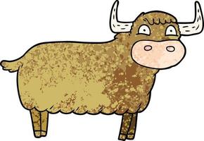 cartoon highland cow vector