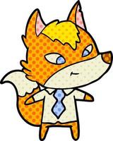 office worker fox cartoon character vector