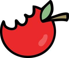 manzana mordida de dibujos animados vector