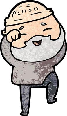 cartoon happy bearded man