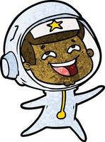 cartoon laughing astronaut vector