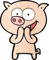 cheerful pig cartoon vector