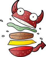 cartoon amazing burger vector